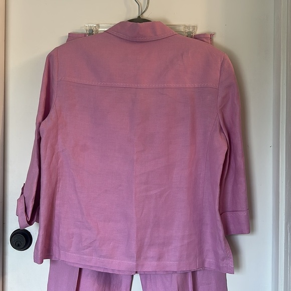 Escada lilac linen set size 40 Jacket size 42 pants - Picture 7 of 11